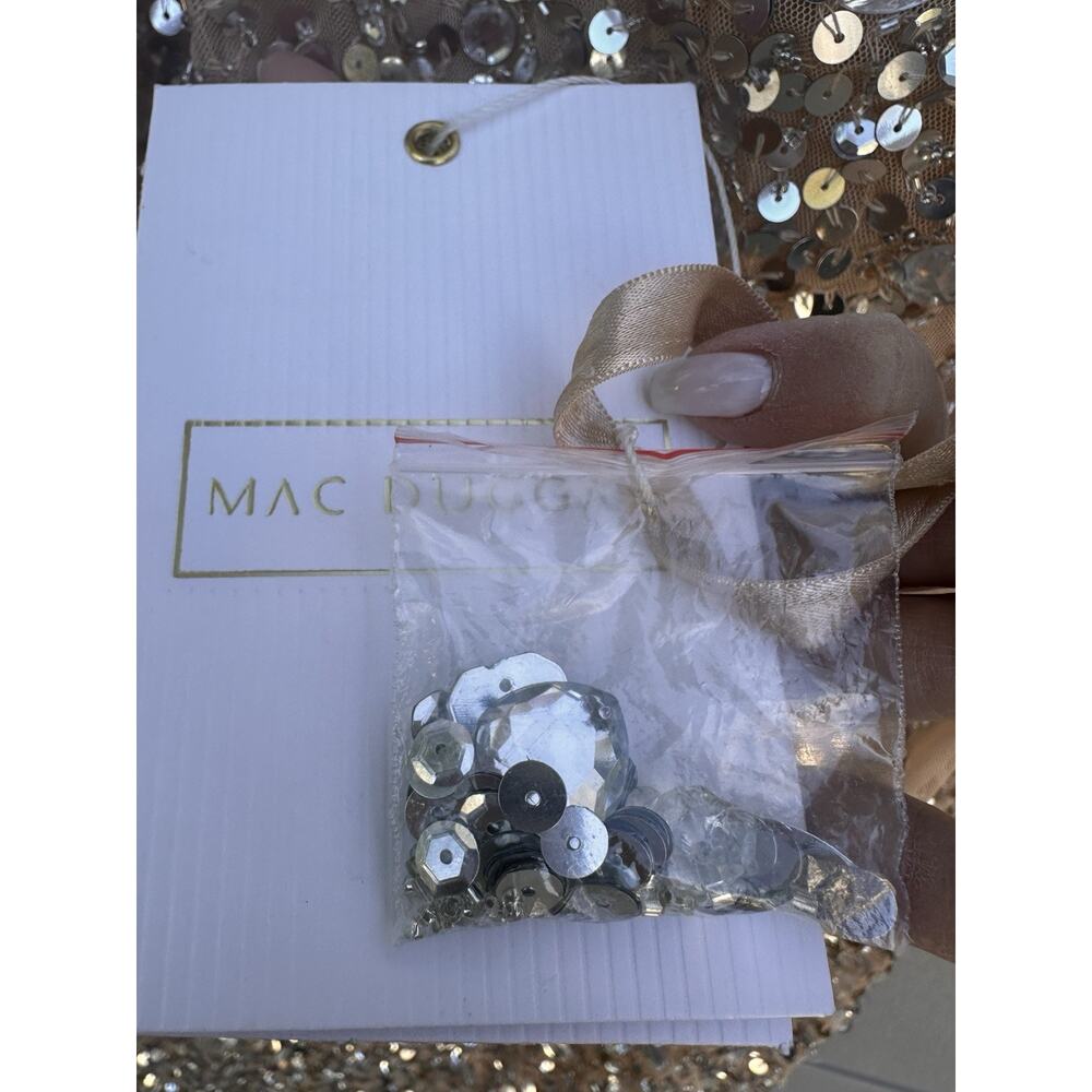 Mac Duggal 10977 Nude One Shoulder Asymmetric Sheer Hand Beaded Mini Dress Sz 12 - Picture 14 of 16